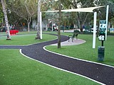 Rubber paths at a dog park