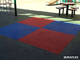 Red and blue poured-in-place rubber surfacing